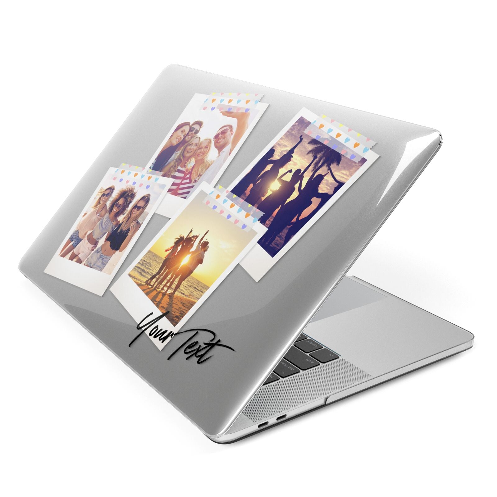 Heart Tape Photo with Text Apple MacBook Case Side View