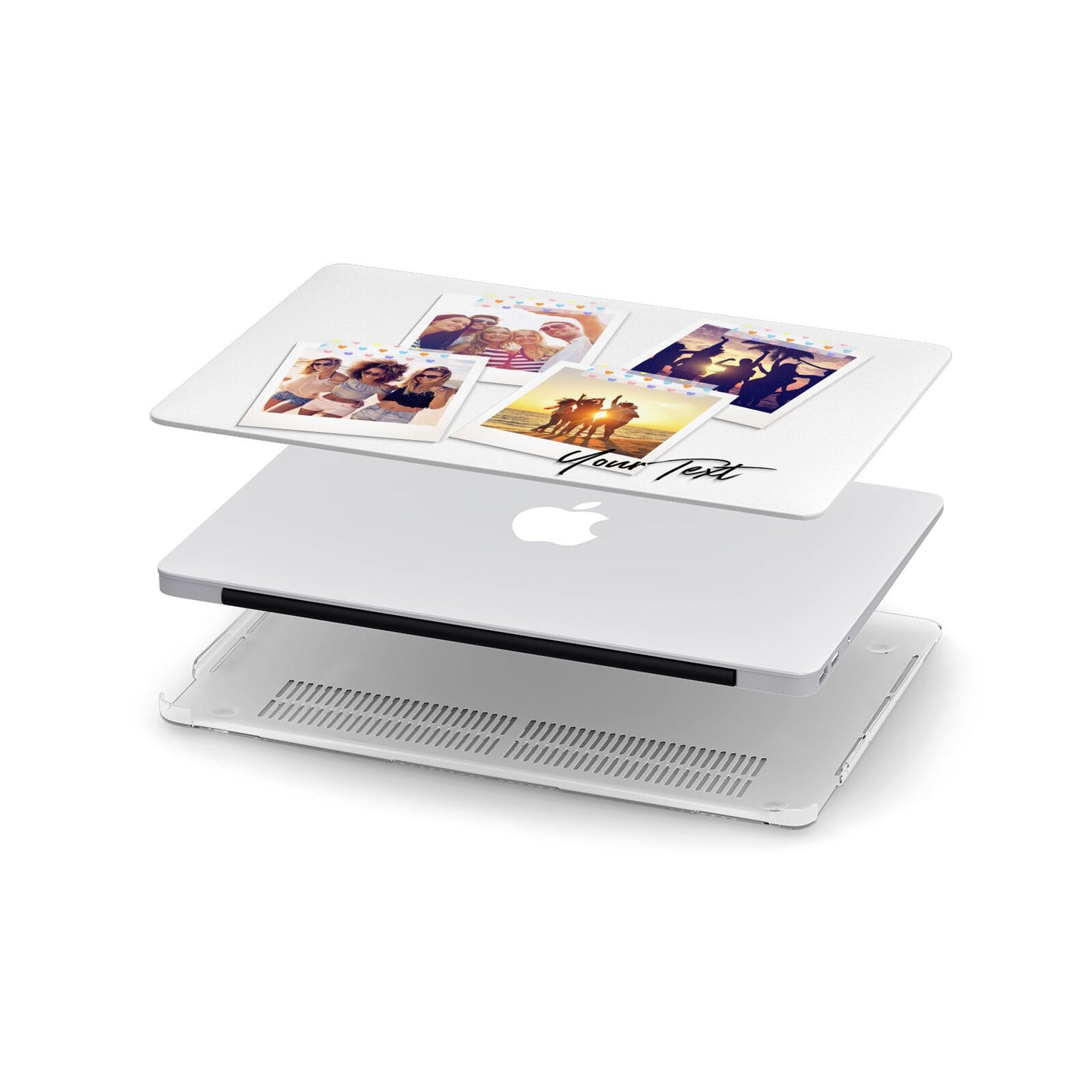 Heart Tape Photo with Text Apple MacBook Case in Detail