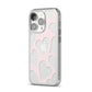 Heart iPhone 14 Pro Clear Tough Case Silver Angled Image