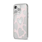 Heart iPhone 14 Pro Max Clear Tough Case Silver Angled Image