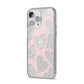 Heart iPhone 14 Pro Max Glitter Tough Case Silver Angled Image