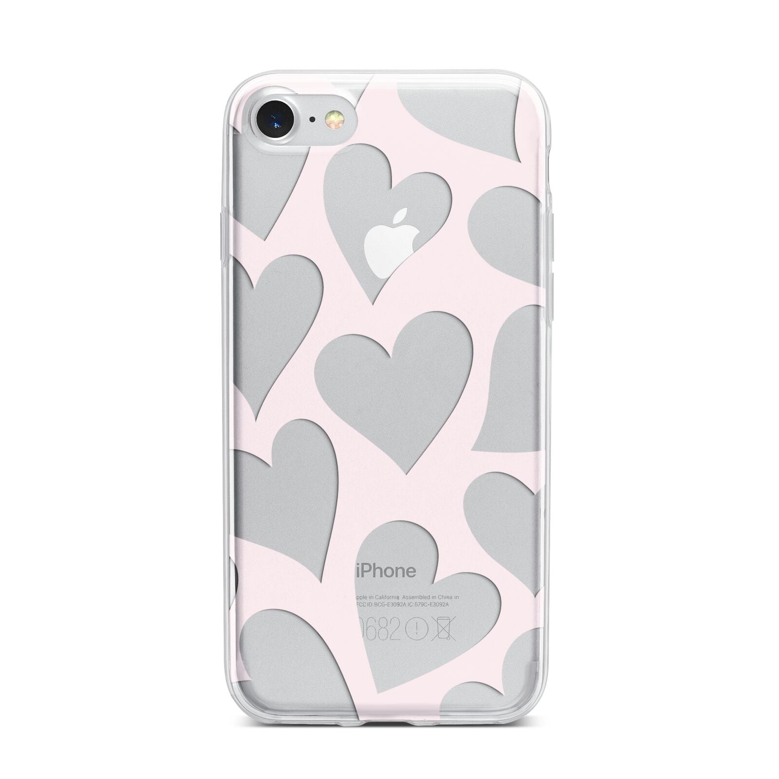 Heart iPhone 7 Bumper Case on Silver iPhone