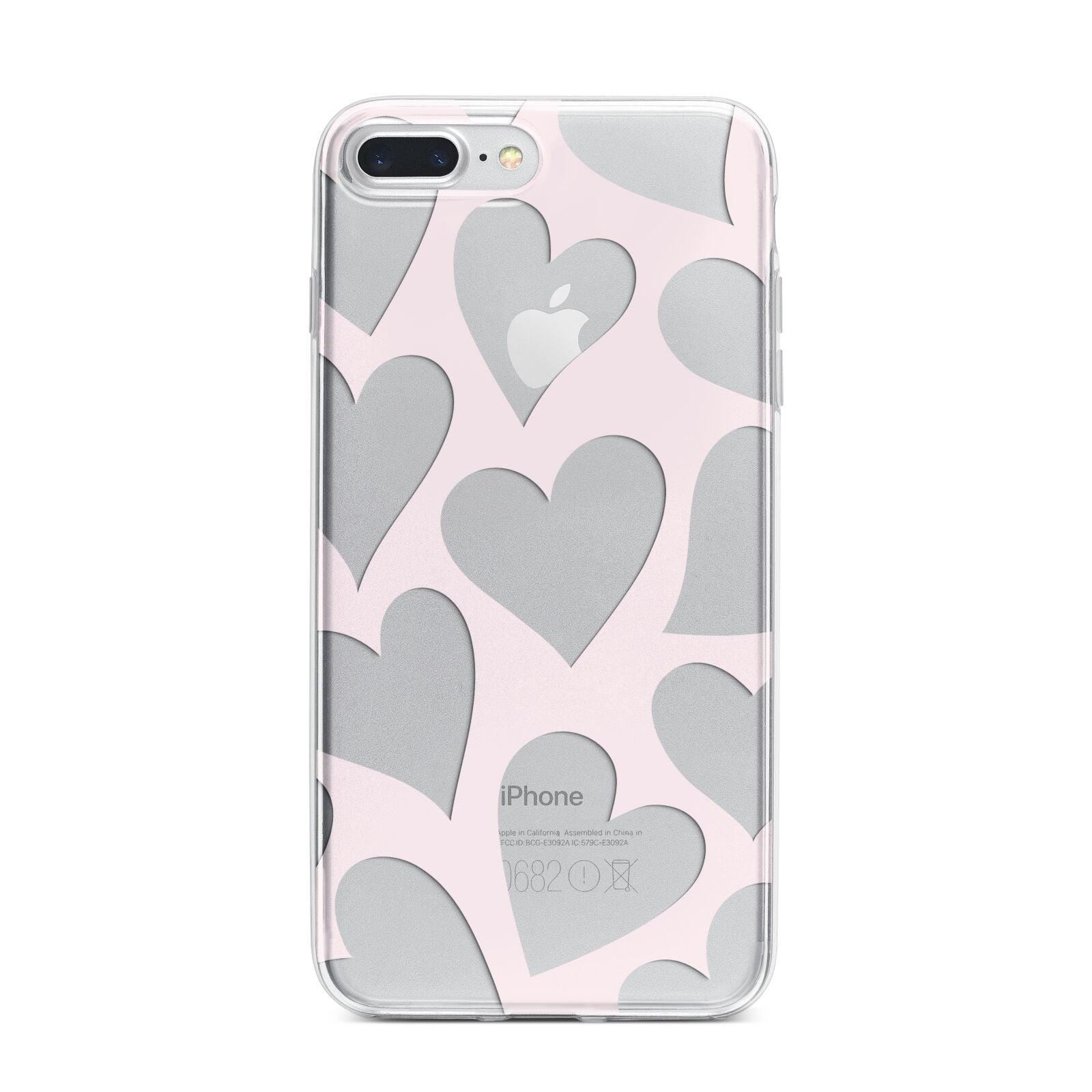 Heart iPhone 7 Plus Bumper Case on Silver iPhone