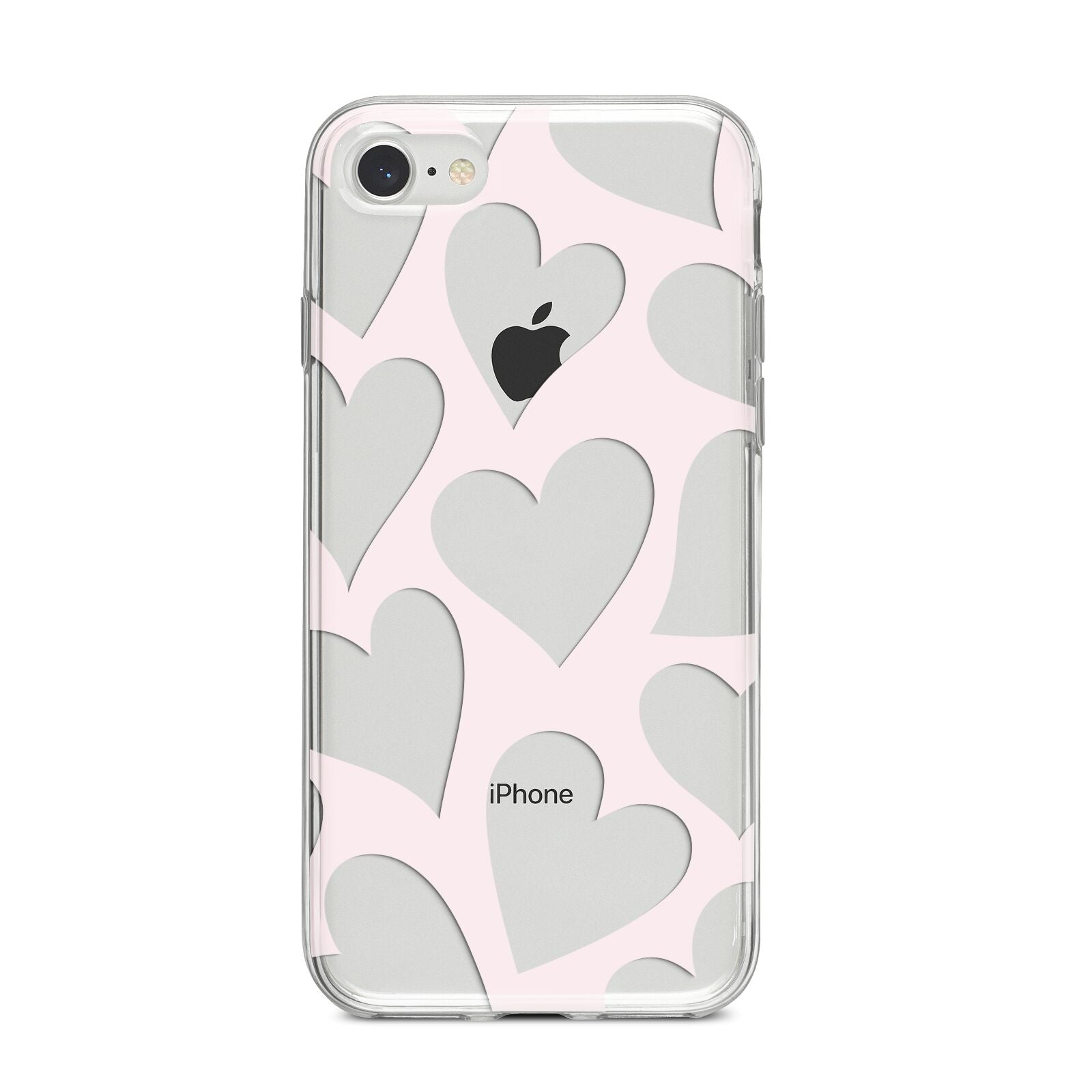 Heart iPhone 8 Bumper Case on Silver iPhone
