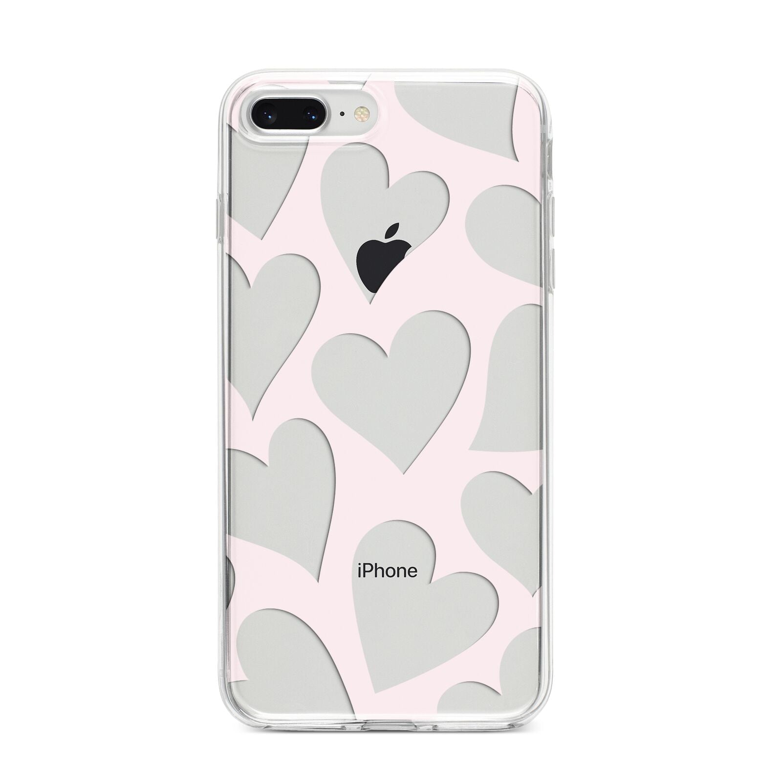 Heart iPhone 8 Plus Bumper Case on Silver iPhone