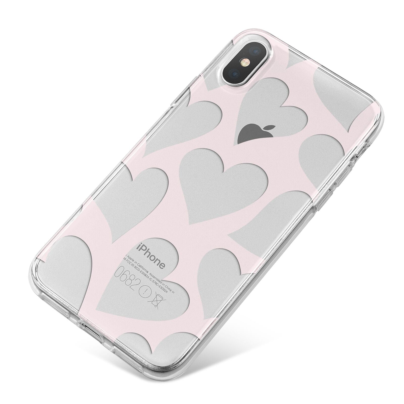 Heart iPhone X Bumper Case on Silver iPhone
