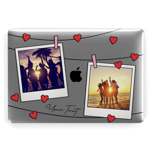 Hearts Photo Montage Upload with Text Apple MacBook Case