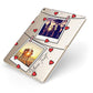 Hearts Photo Montage Upload with Text Apple iPad Case on Gold iPad Side View
