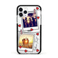 Hearts Photo Montage Upload with Text Apple iPhone 11 Pro in Silver with Black Impact Case