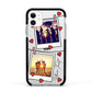 Hearts Photo Montage Upload with Text Apple iPhone 11 in White with Black Impact Case