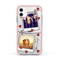Hearts Photo Montage Upload with Text Apple iPhone 11 in White with Pink Impact Case