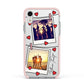 Hearts Photo Montage Upload with Text Apple iPhone XR Impact Case Pink Edge on Silver Phone