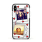Hearts Photo Montage Upload with Text Apple iPhone Xs Impact Case Black Edge on Silver Phone