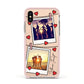Hearts Photo Montage Upload with Text Apple iPhone Xs Impact Case Pink Edge on Gold Phone