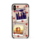 Hearts Photo Montage Upload with Text Apple iPhone Xs Max Impact Case Black Edge on Gold Phone