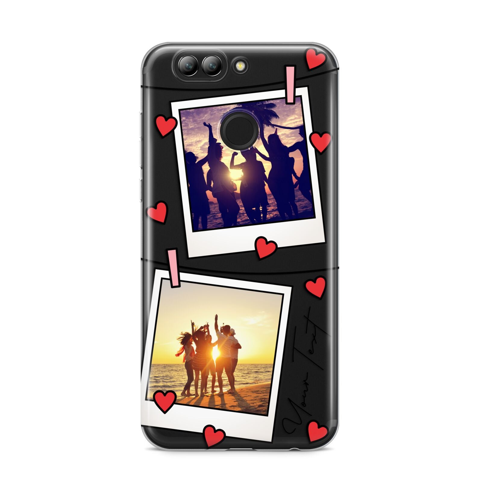 Hearts Photo Montage Upload with Text Huawei Nova 2s Phone Case