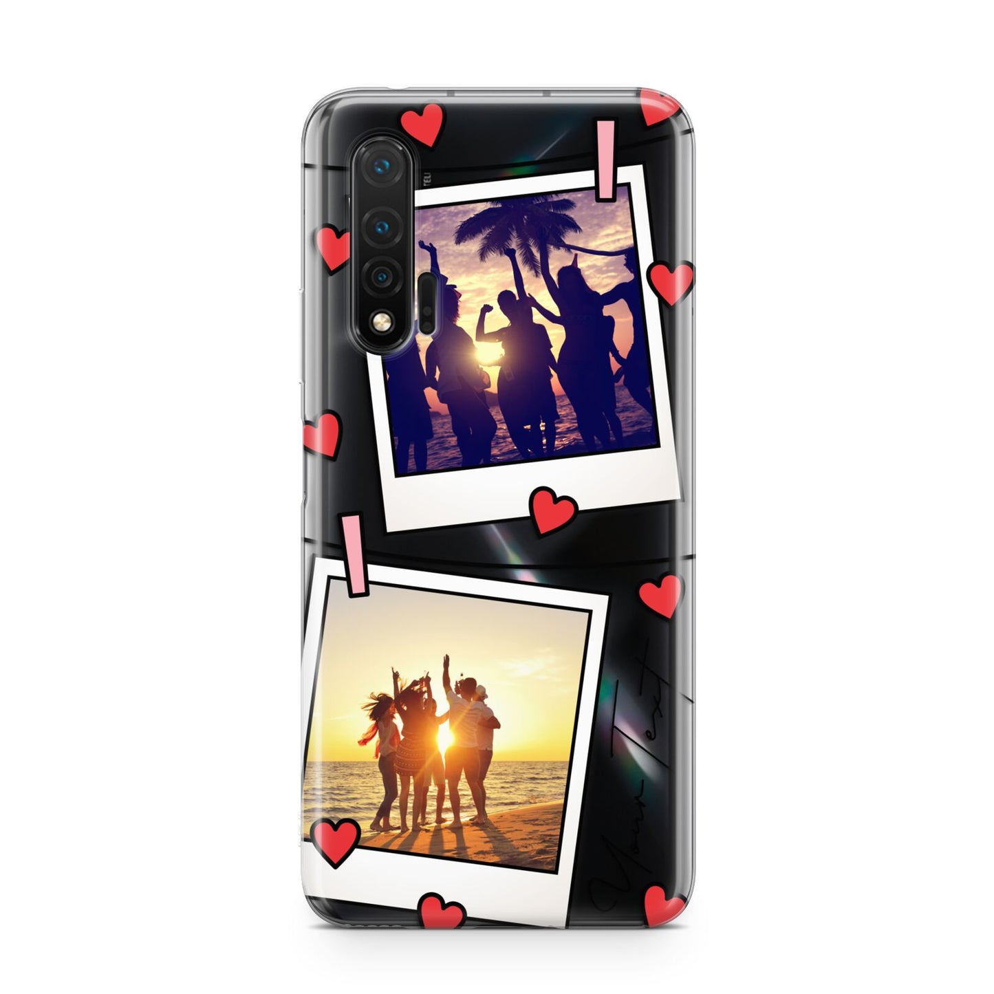 Hearts Photo Montage Upload with Text Huawei Nova 6 Phone Case