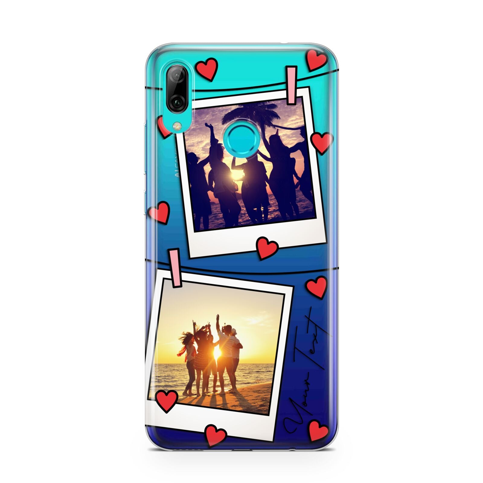 Hearts Photo Montage Upload with Text Huawei P Smart 2019 Case