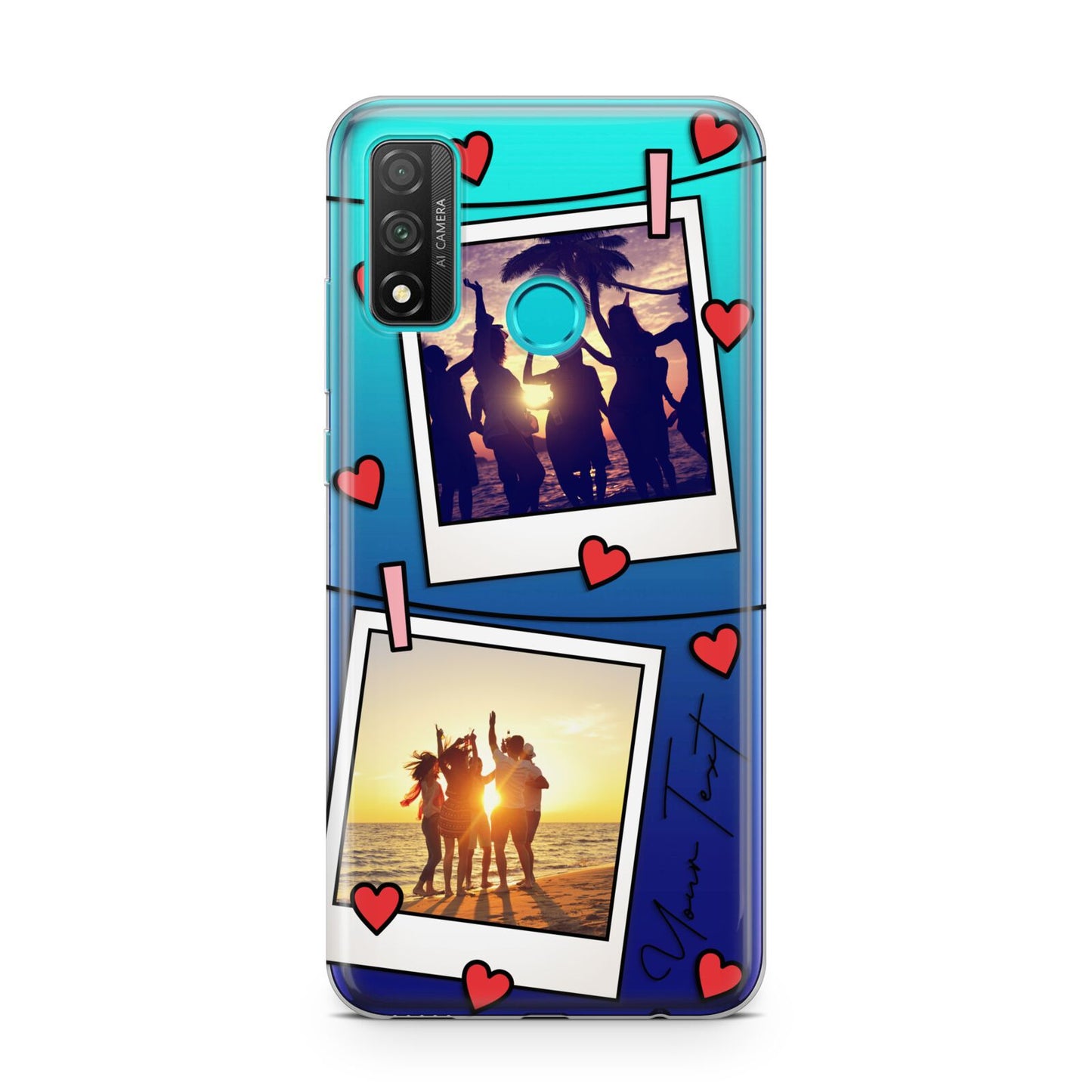 Hearts Photo Montage Upload with Text Huawei P Smart 2020