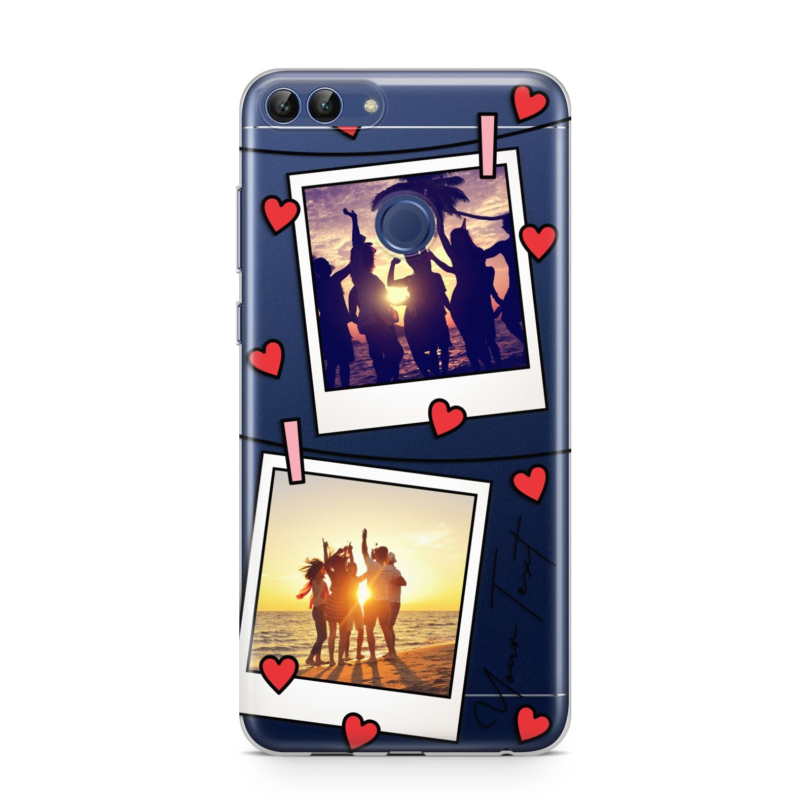 Hearts Photo Montage Upload with Text Huawei P Smart Case