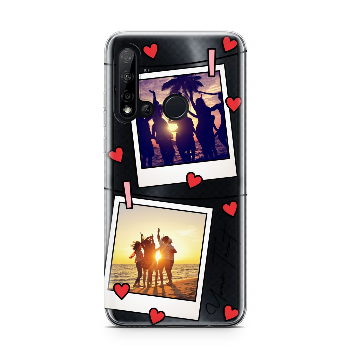 Hearts Photo Montage Upload with Text Huawei P20 Lite 5G Phone Case