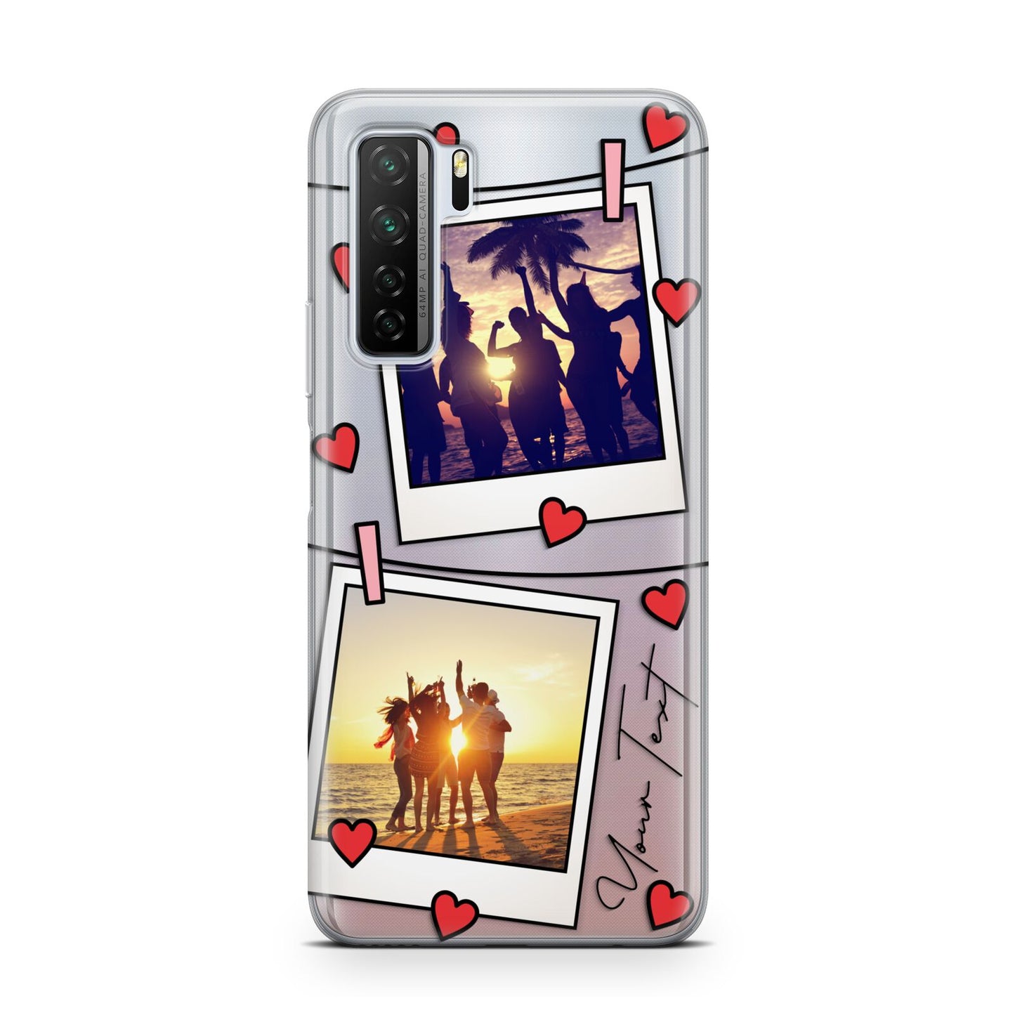 Hearts Photo Montage Upload with Text Huawei P40 Lite 5G Phone Case