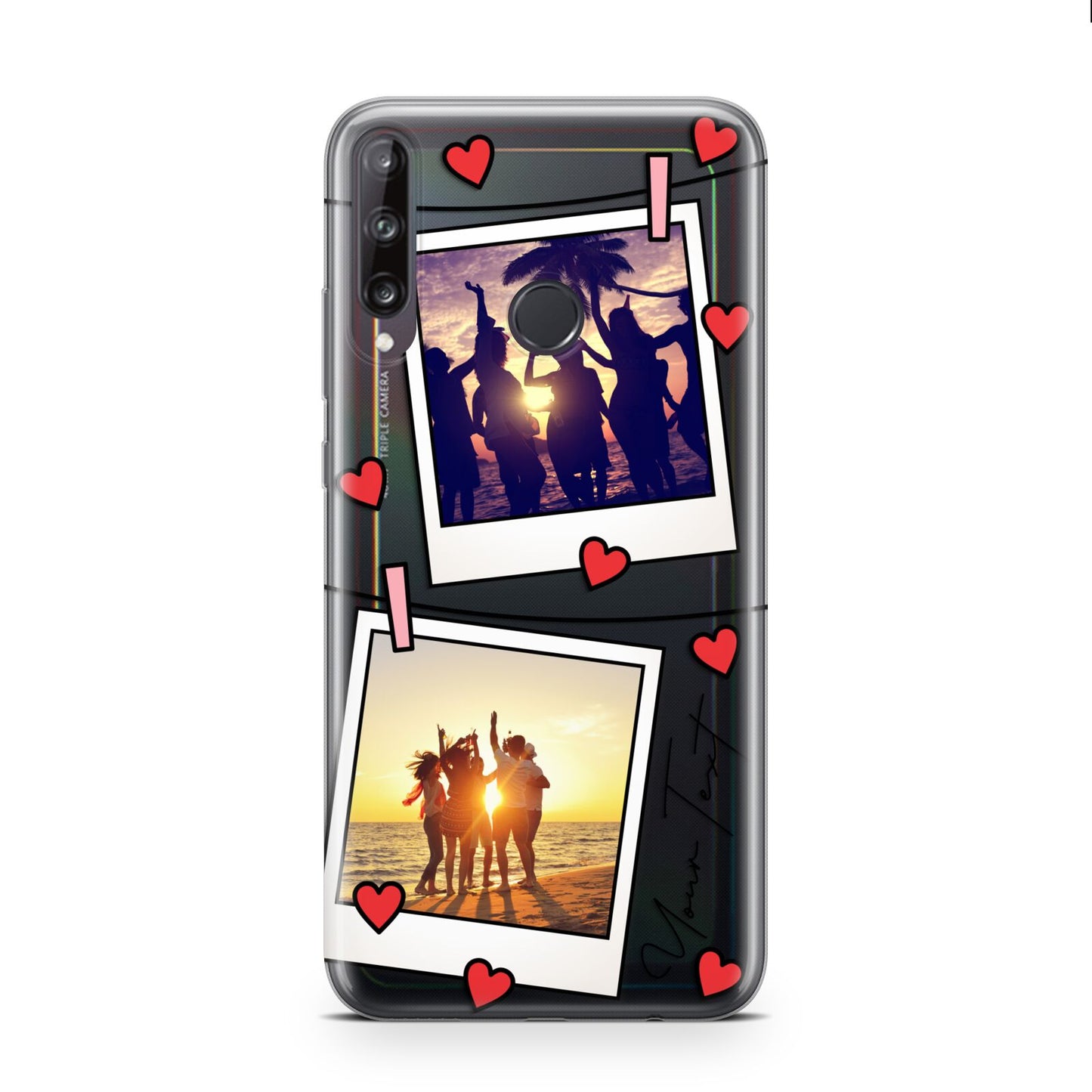 Hearts Photo Montage Upload with Text Huawei P40 Lite E Phone Case
