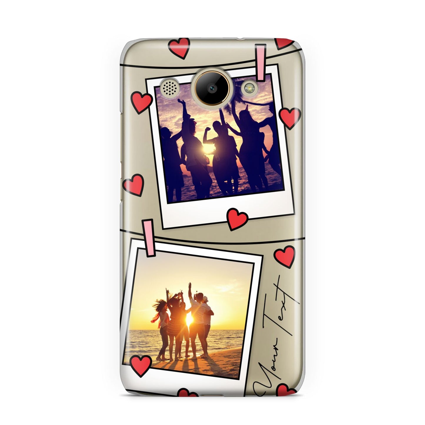 Hearts Photo Montage Upload with Text Huawei Y3 2017
