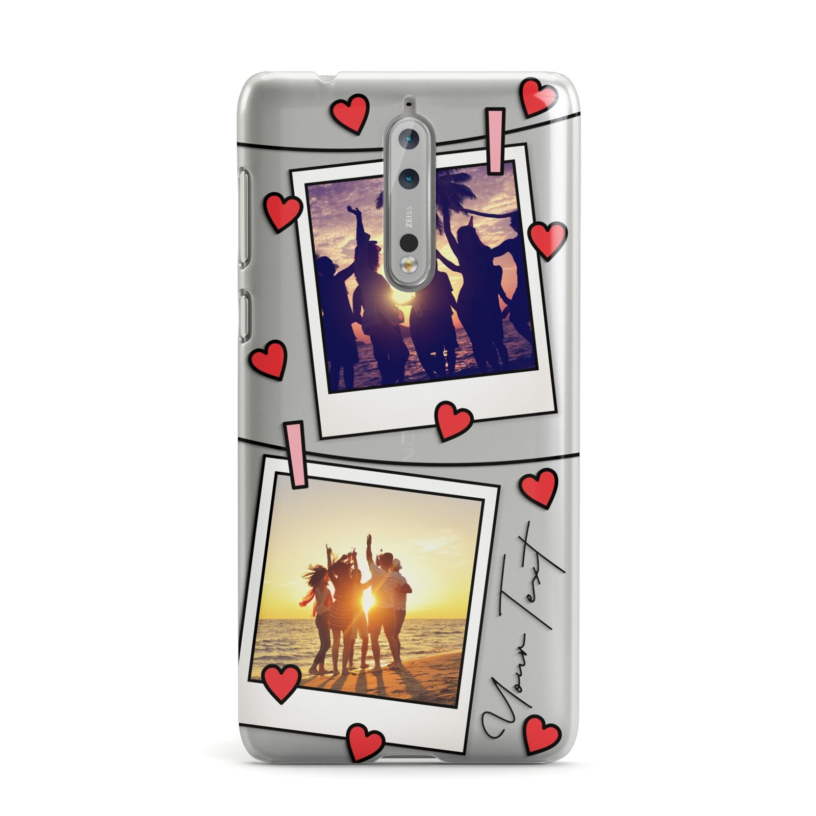 Hearts Photo Montage Upload with Text Nokia Case