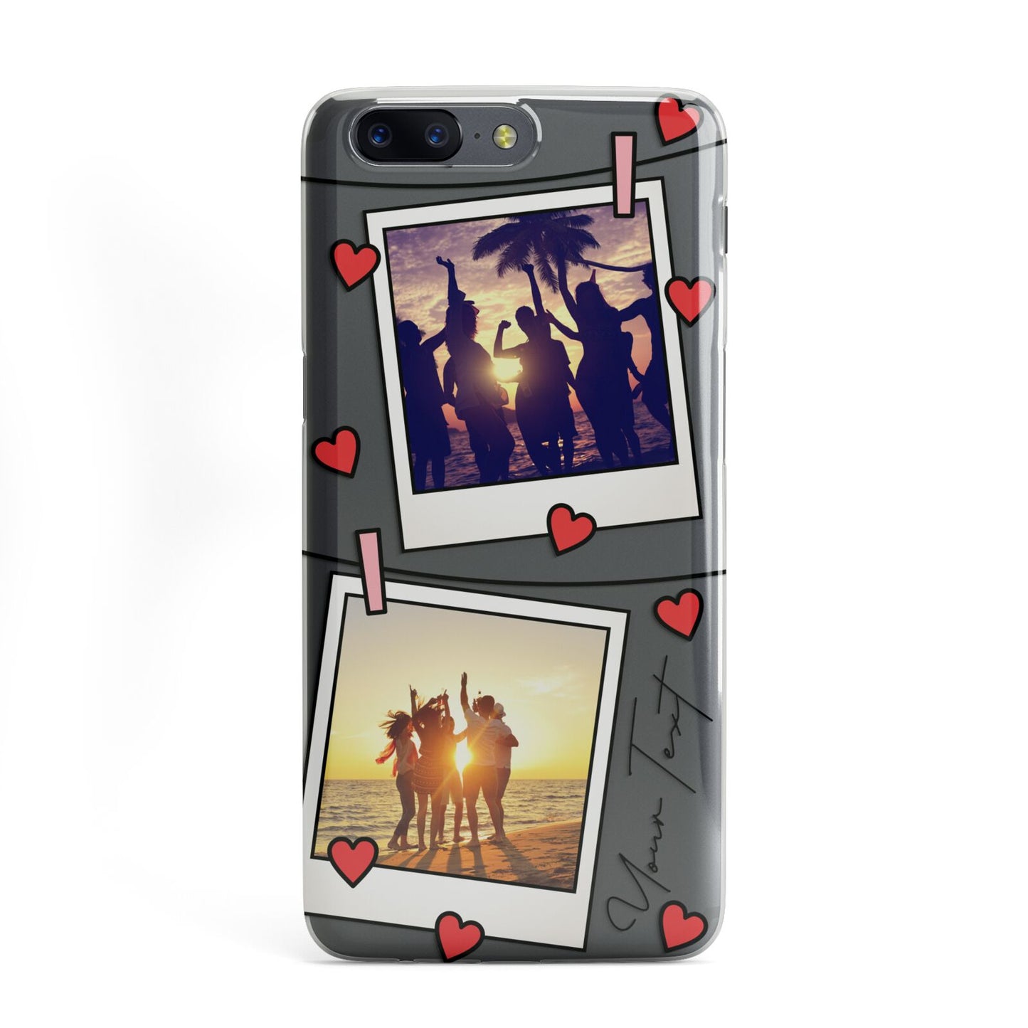 Hearts Photo Montage Upload with Text OnePlus Case