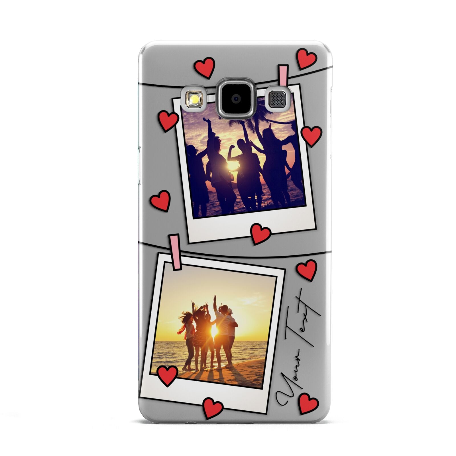 Hearts Photo Montage Upload with Text Samsung Galaxy A5 Case