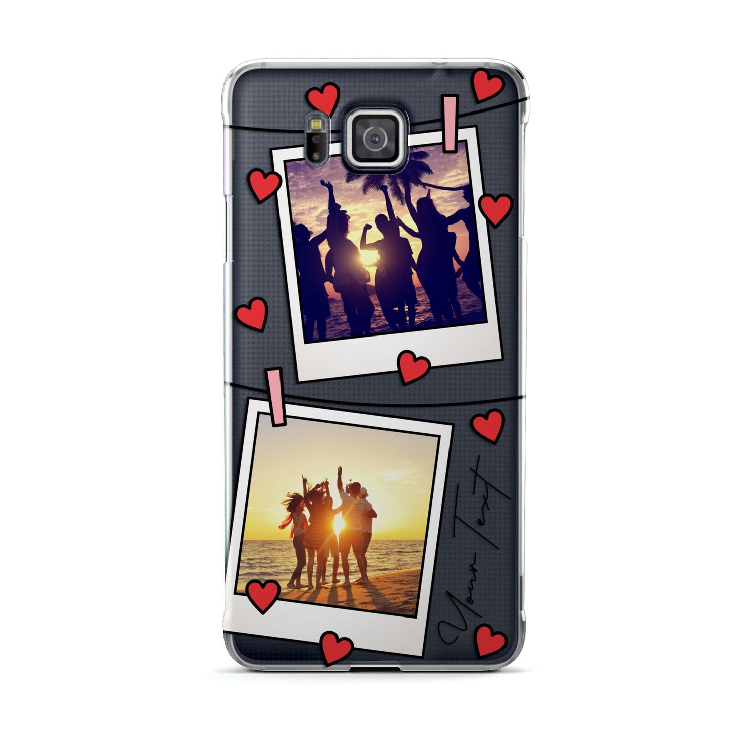Hearts Photo Montage Upload with Text Samsung Galaxy Alpha Case