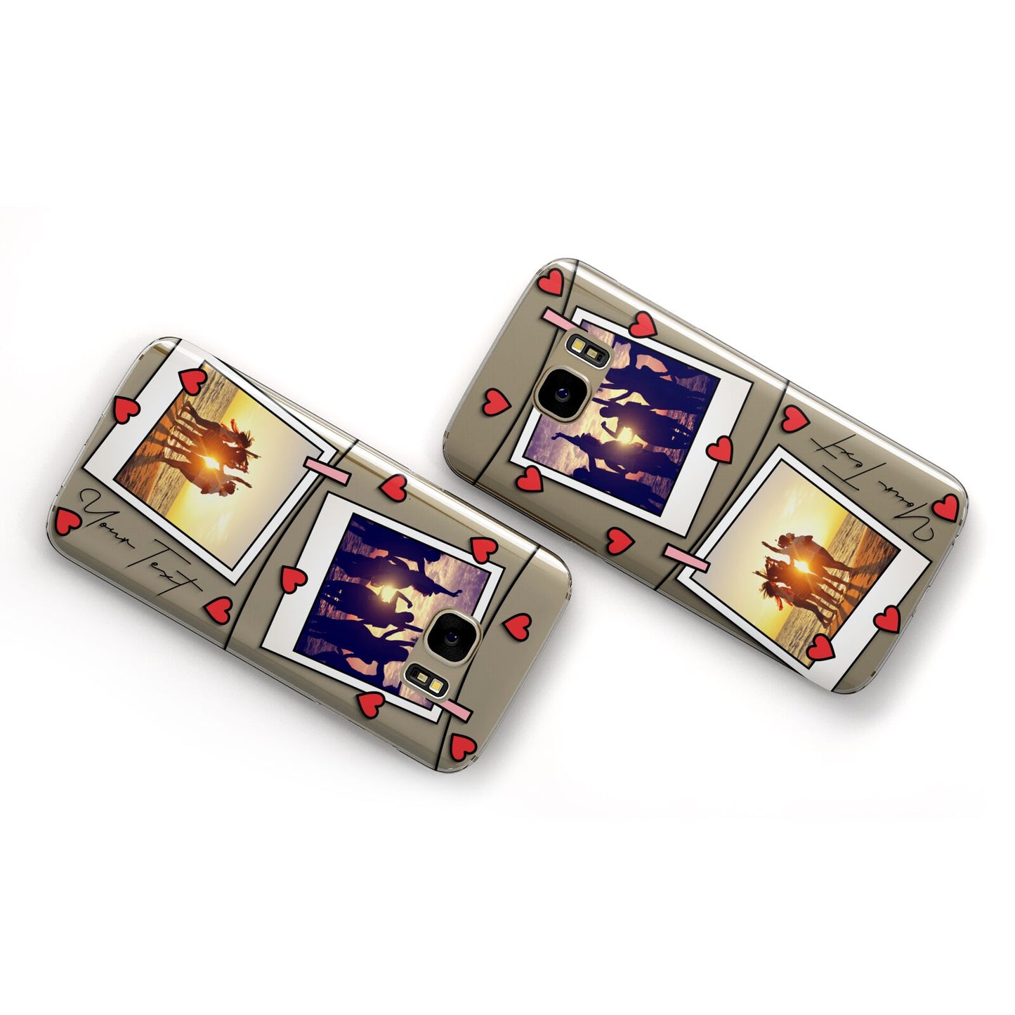 Hearts Photo Montage Upload with Text Samsung Galaxy Case Flat Overview