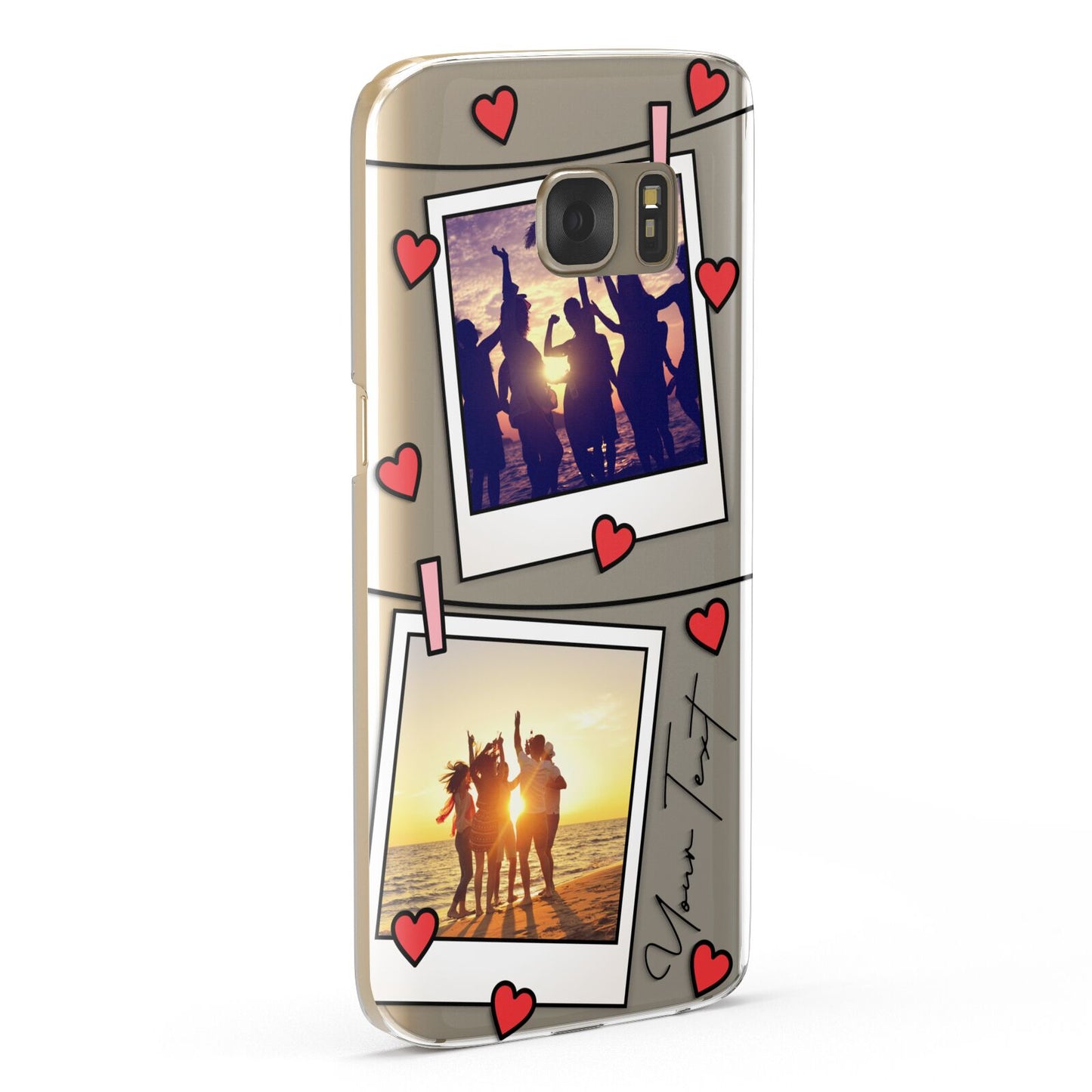 Hearts Photo Montage Upload with Text Samsung Galaxy Case Fourty Five Degrees