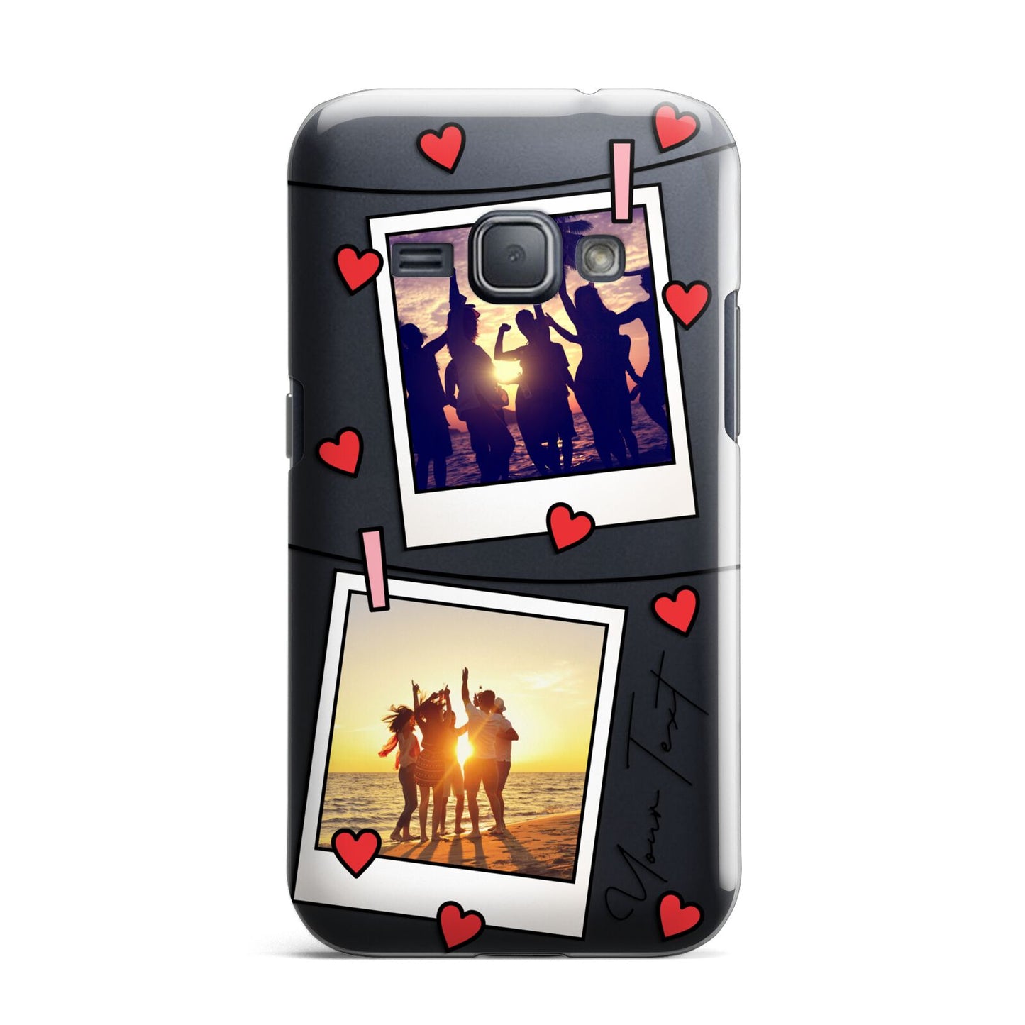 Hearts Photo Montage Upload with Text Samsung Galaxy J1 2016 Case