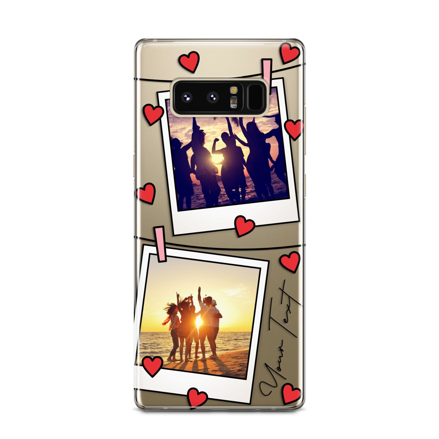 Hearts Photo Montage Upload with Text Samsung Galaxy Note 8 Case