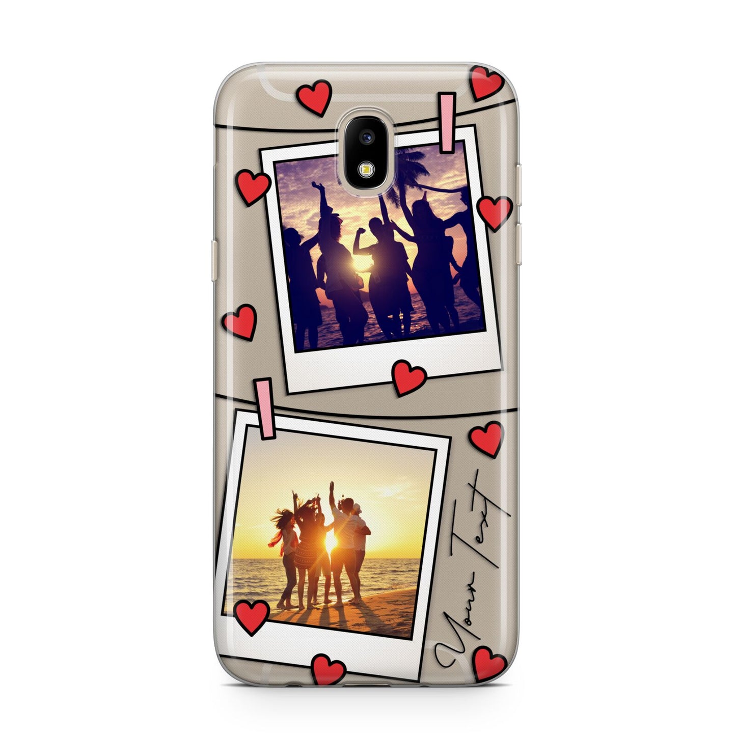 Hearts Photo Montage Upload with Text Samsung J5 2017 Case