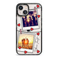 Hearts Photo Montage Upload with Text iPhone 13 Black Impact Case on Silver phone