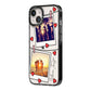 Hearts Photo Montage Upload with Text iPhone 14 Black Impact Case Side Angle on Silver phone