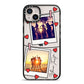 Hearts Photo Montage Upload with Text iPhone 14 Plus Black Impact Case on Silver phone