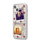 Hearts Photo Montage Upload with Text iPhone 14 Plus Clear Tough Case Starlight Angled Image