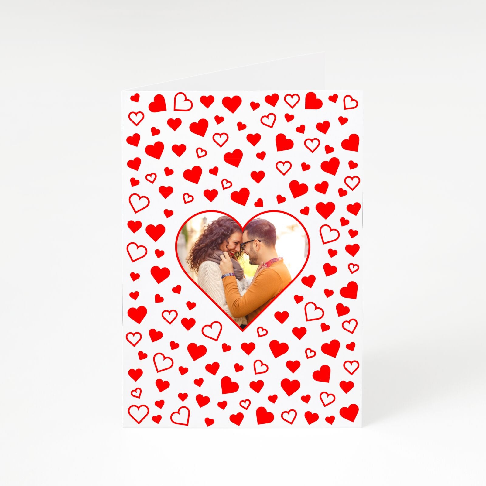 Hearts with Photo A5 Greetings Card