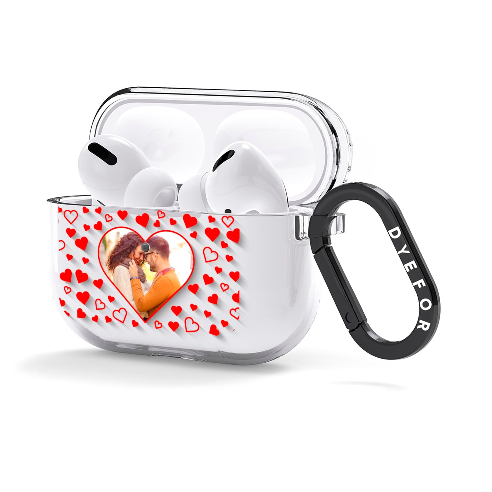 Hearts with Photo AirPods Clear Case 3rd Gen Side Image