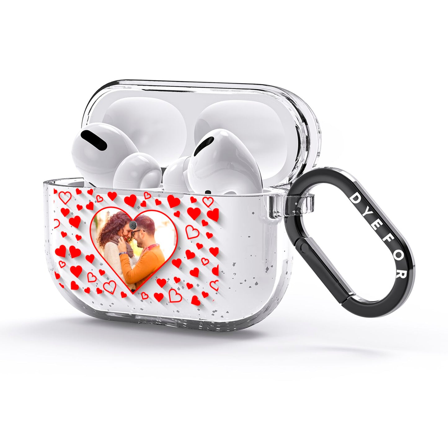 Hearts with Photo AirPods Glitter Case 3rd Gen Side Image