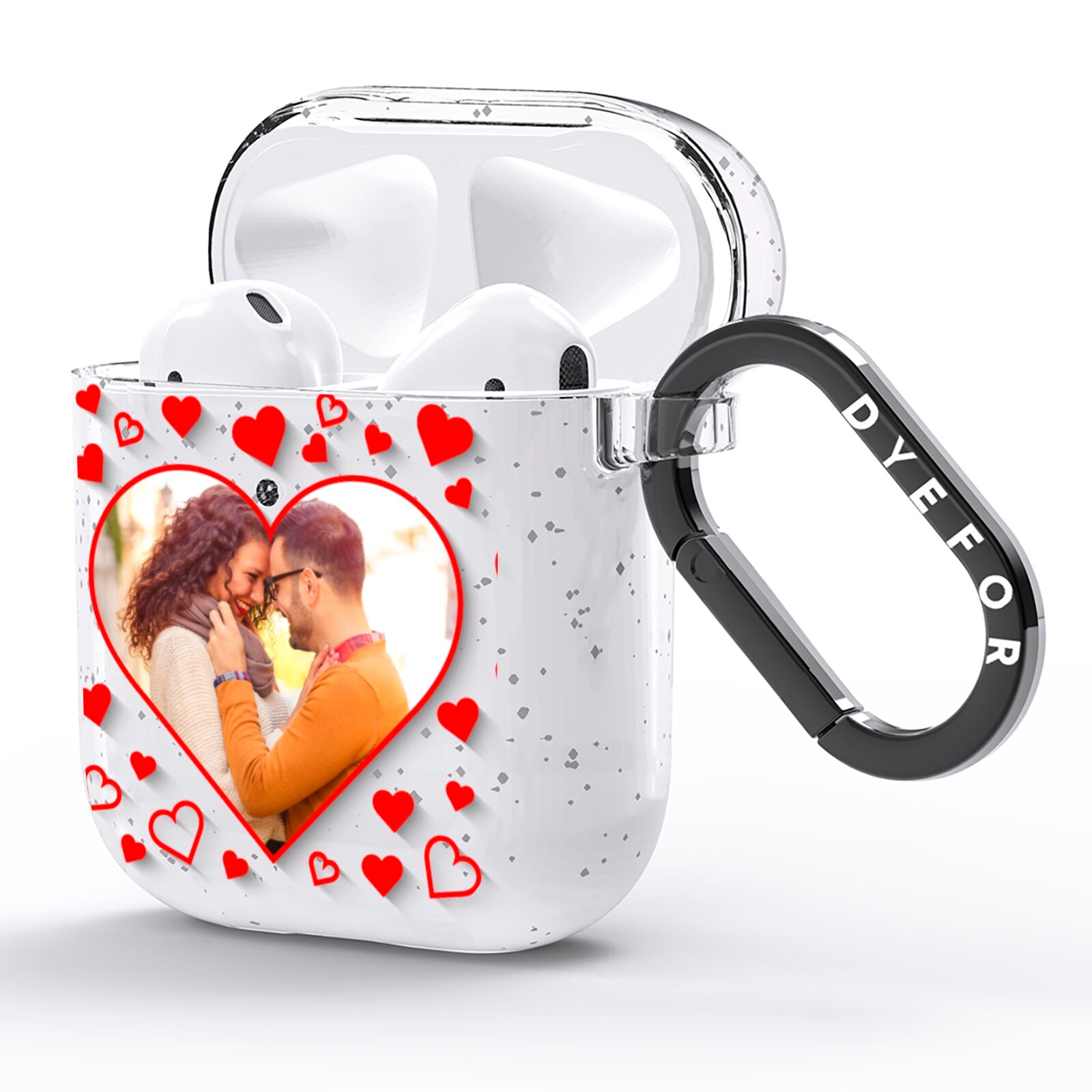 Hearts with Photo AirPods Glitter Case Side Image