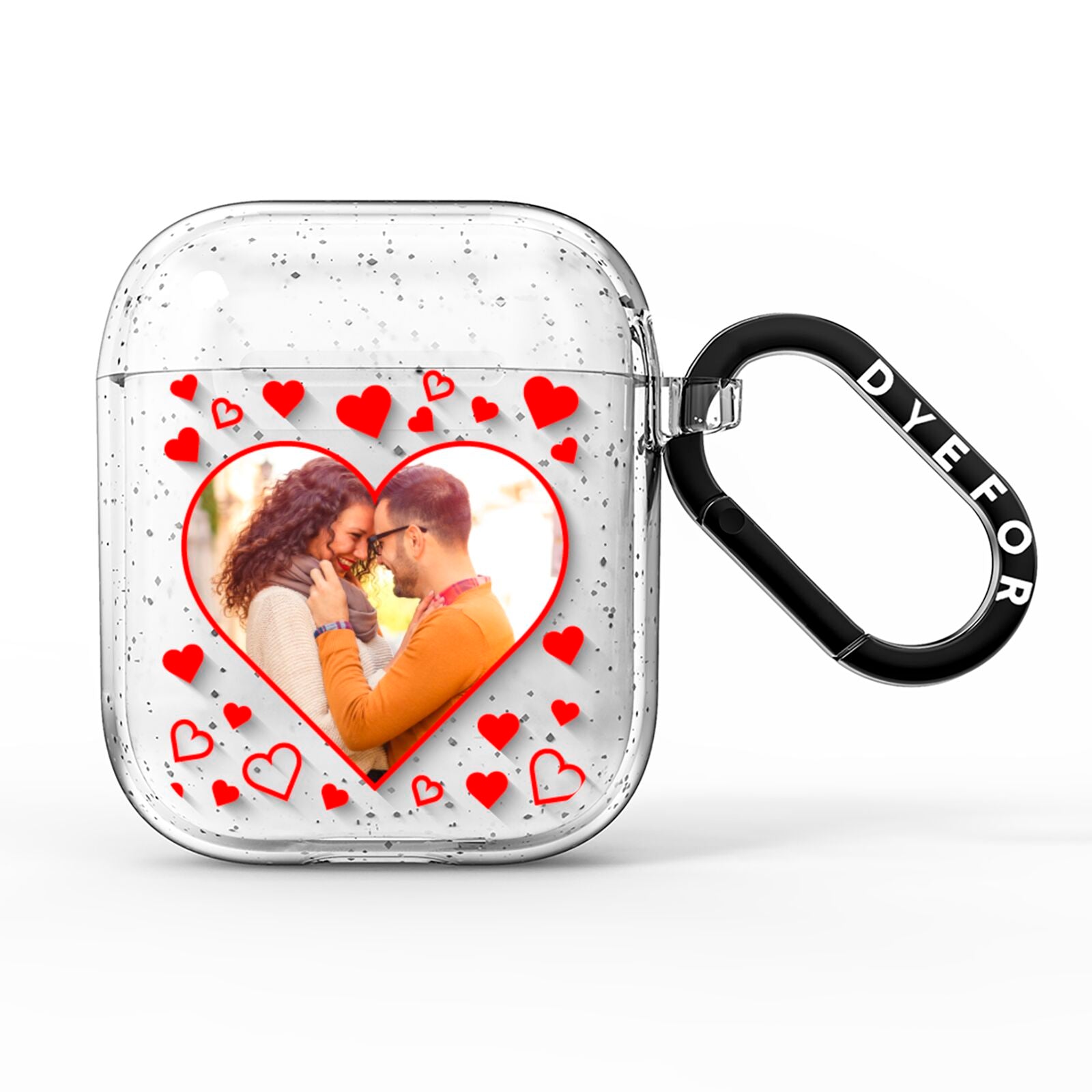 Hearts with Photo AirPods Glitter Case