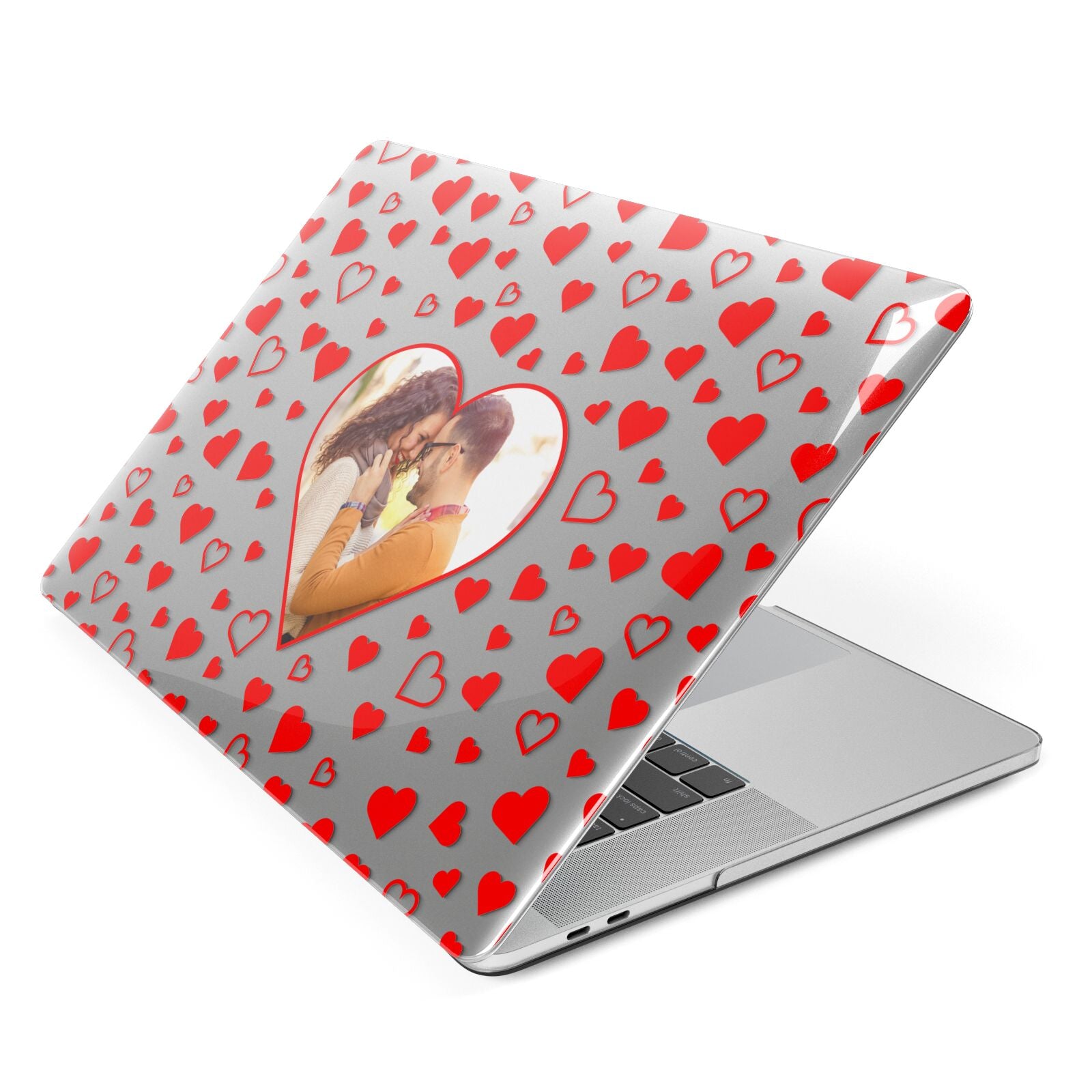Hearts with Photo Apple MacBook Case Side View