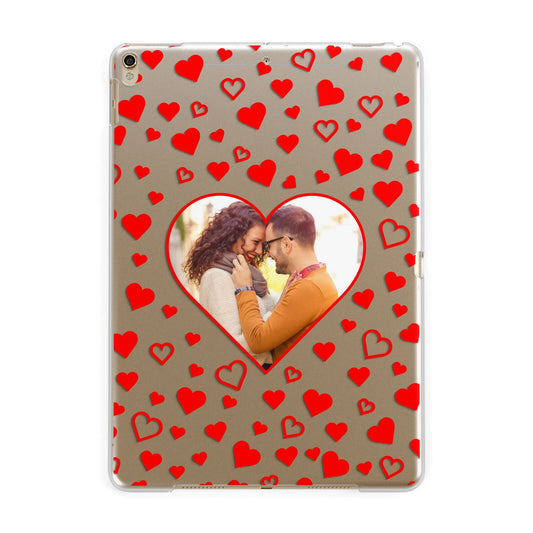 Hearts with Photo Apple iPad Gold Case