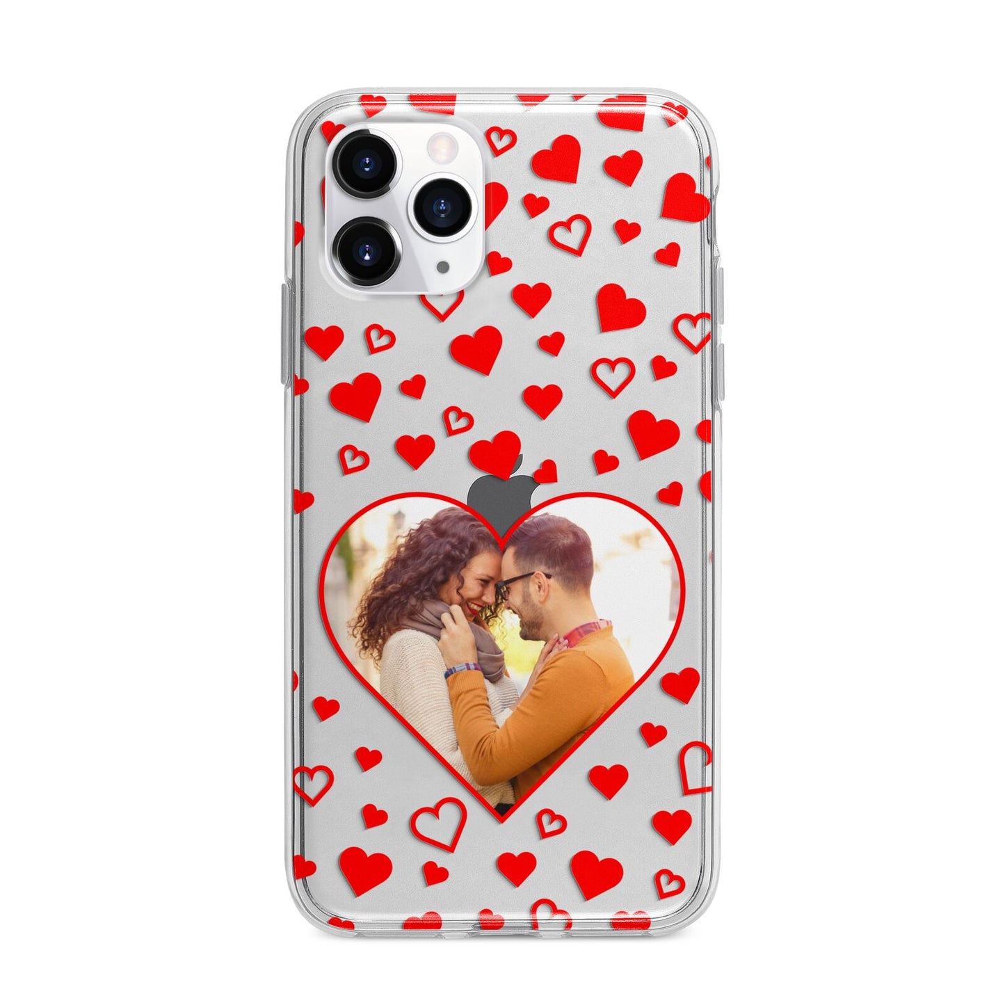 Hearts with Photo Apple iPhone 11 Pro in Silver with Bumper Case