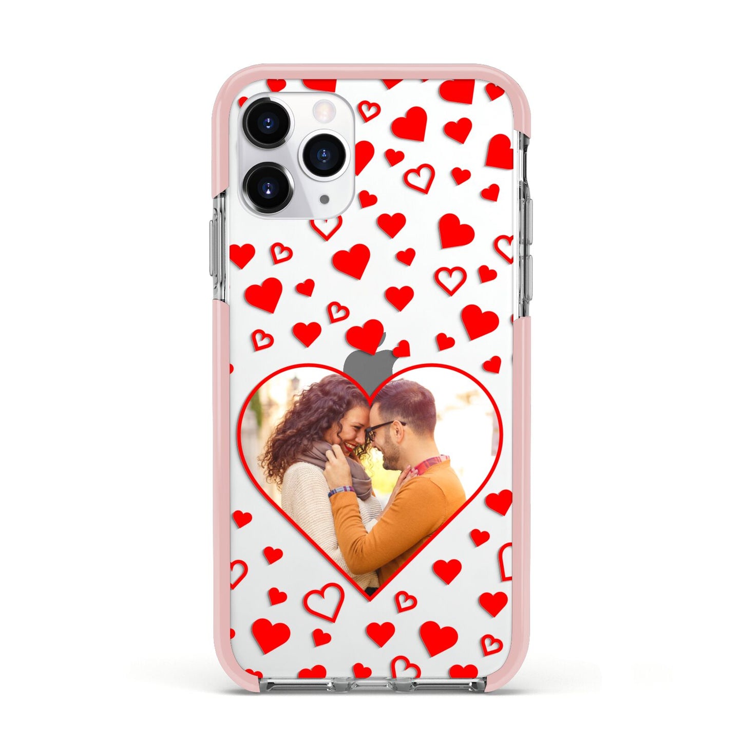 Hearts with Photo Apple iPhone 11 Pro in Silver with Pink Impact Case